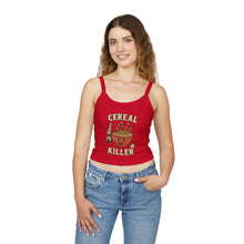 Load image into Gallery viewer, Funny Cereal Killer Women&#39;s Spaghetti Strap Tank Top - Casual &amp; Quirky Tee
