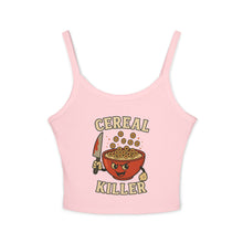 Load image into Gallery viewer, Funny Cereal Killer Women&#39;s Spaghetti Strap Tank Top - Casual &amp; Quirky Tee
