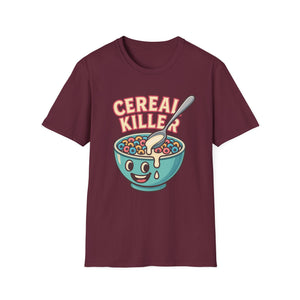 Cereal Killer Unisex Softstyle T-Shirt - Funny Graphic Tee for Breakfast Lovers