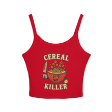 Load image into Gallery viewer, Funny Cereal Killer Women&#39;s Spaghetti Strap Tank Top - Casual &amp; Quirky Tee
