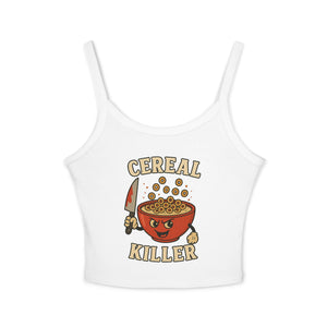 Funny Cereal Killer Women's Spaghetti Strap Tank Top - Casual & Quirky Tee