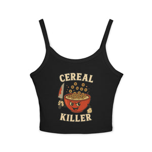 Funny Cereal Killer Women's Spaghetti Strap Tank Top - Casual & Quirky Tee