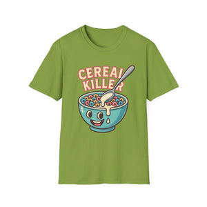 Cereal Killer Unisex Softstyle T-Shirt - Funny Graphic Tee for Breakfast Lovers