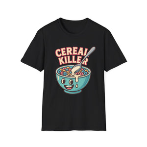 Cereal Killer Unisex Softstyle T-Shirt - Funny Graphic Tee for Breakfast Lovers