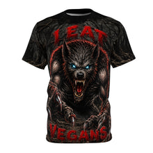 Load image into Gallery viewer, Eat Vegans Werewolf Tee — All‑Over Horror Graphic T‑Shirt
