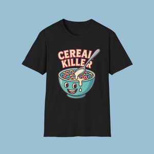 Cereal Killer Unisex Softstyle T-Shirt - Funny Graphic Tee for Breakfast Lovers