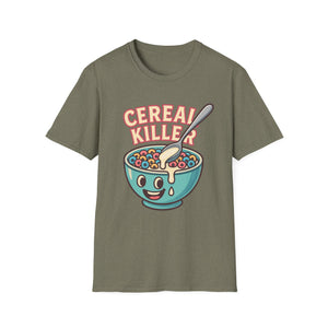 Cereal Killer Unisex Softstyle T-Shirt - Funny Graphic Tee for Breakfast Lovers