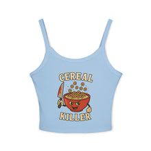 Load image into Gallery viewer, Funny Cereal Killer Women&#39;s Spaghetti Strap Tank Top - Casual &amp; Quirky Tee

