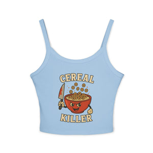Funny Cereal Killer Women's Spaghetti Strap Tank Top - Casual & Quirky Tee