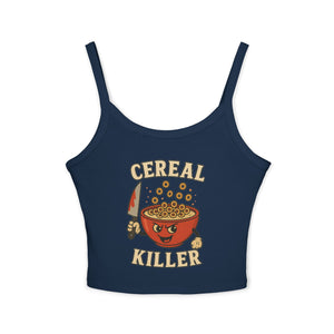 Funny Cereal Killer Women's Spaghetti Strap Tank Top - Casual & Quirky Tee